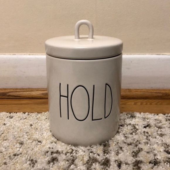 Rae Dunn HOLD Canister 7”